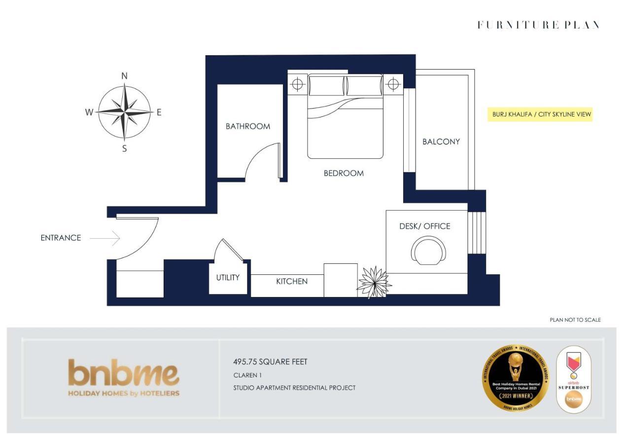 Bnbmehomes - Elegant & Stylish Studio In Downtown - 502 Dubai Exteriör bild